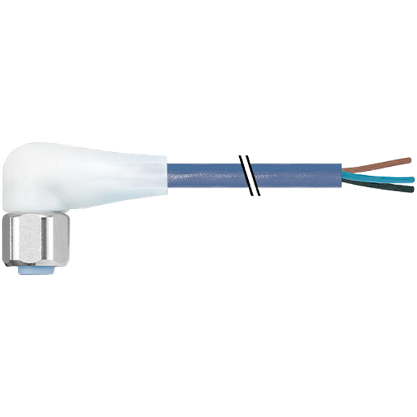 M12 fem. 90° A with cable LED F&B Pro TPE-S 4x0.34 bu UL rob+dragch 3m image 1