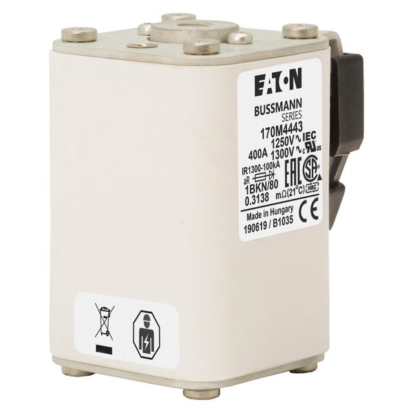 Fuse-link, high speed, 400 A, AC 1250 V, size 1, 53 x 69 x 80 mm, aR, IEC, UL, single indicator image 21