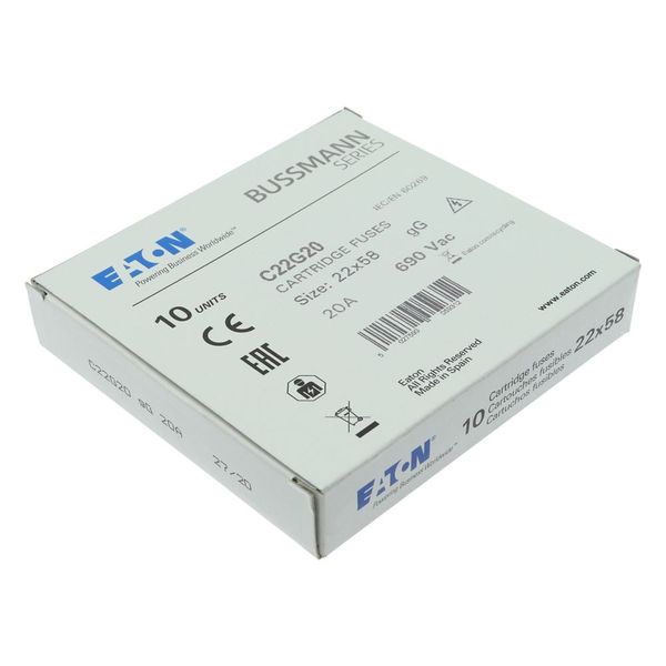 Fuse-link, LV, 20 A, AC 690 V, 22 x 58 mm, gL/gG, IEC image 12