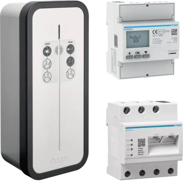 Charging station witty.solar T2, RFID, 3F, 1x22 kW, IP55 + EMC + 3f electricity meter image 1