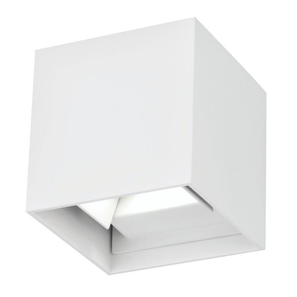 Sandy White Aluminium LED 2x3 Watt 510Lm 3000K 220-240 Volt 50Hz Adjustable Beam 0-90o IP54 L: 11.2 W: 11.2 H: 11.2 cm image 1