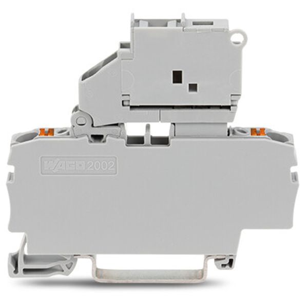 2-conductor fuse terminal block with pivoting fuse holder and end plat image 2