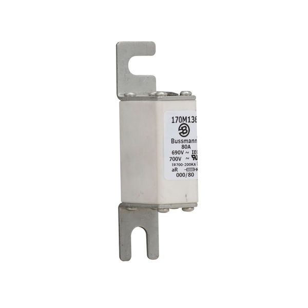 Fuse-link, high speed, 80 A, AC 690 V, DIN 000, 21 x 40 x 100 mm, aR, DIN, IEC, single indicator image 14