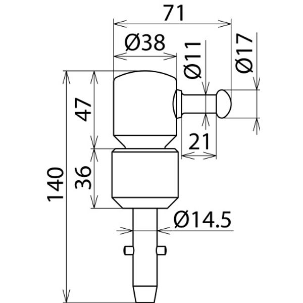 Switching stick head with T pin shaft image 2