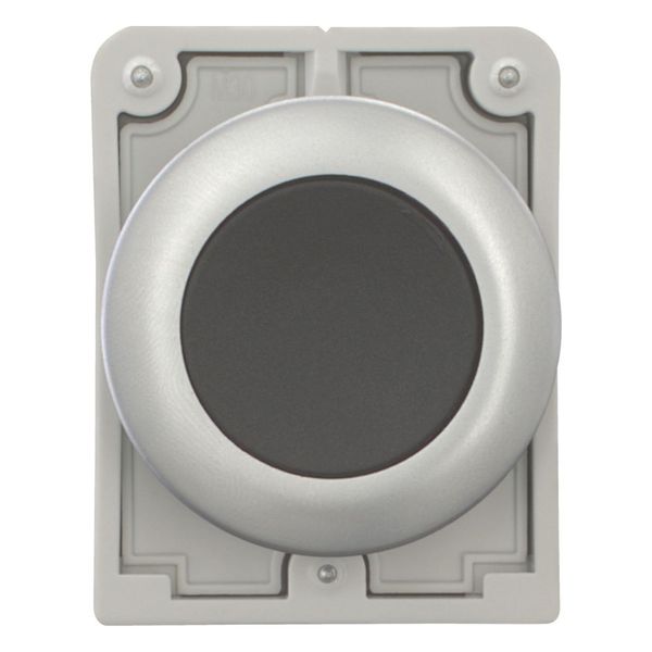 Pushbutton, RMQ-Titan, Flat, maintained, black, Blank, Metal bezel image 2