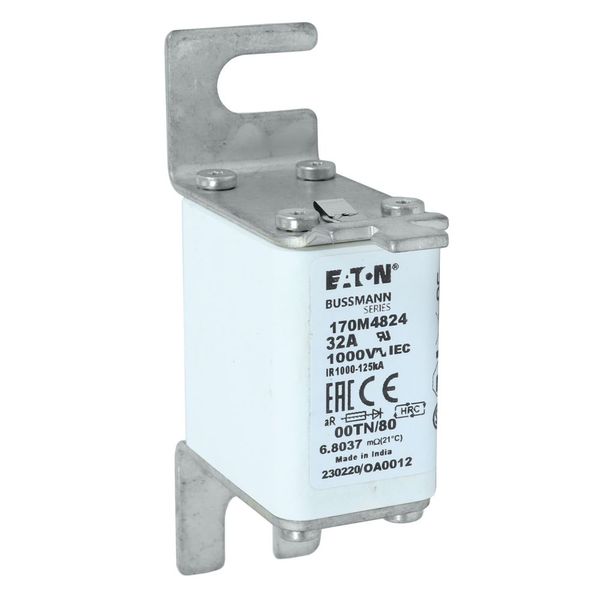 Fuse-link, high speed, 32 A, AC 1000 V, size 00, 30 x 47 x 98 mm, aR, DIN, IEC, type T indicator image 32