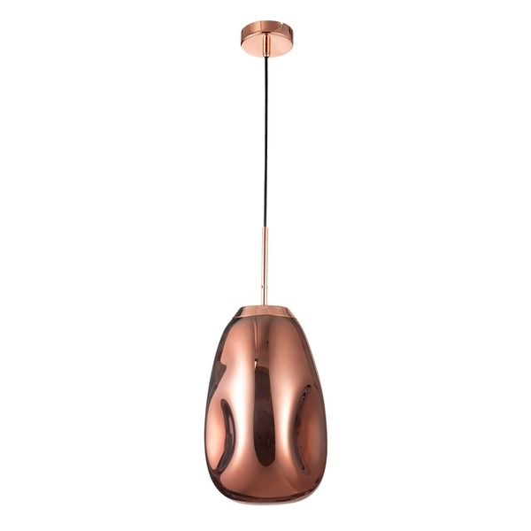 Copper Metal  Handmade Copper Glass  LED E27 1x12 Watt 230 Volt  IP20 Bulb Excluded  D: 22 H1: 49.6 H2: 120 cm Adjustable height image 1