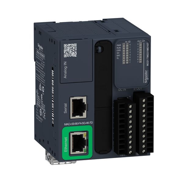 Logic controller, Modicon M221, 16 IO transistor PNP Ethernet image 1