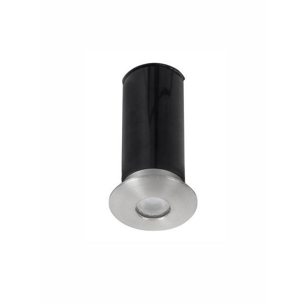 Satin Nickel Aluminium LED 1 Watt 104,8Lm 3000K 3 Volt 50Hz IP67 D: 3.7 H: 5.3 cm Cut Out: 3.2 cm Cable Lenght 1.80m Connect it with driver 9020170 image 1