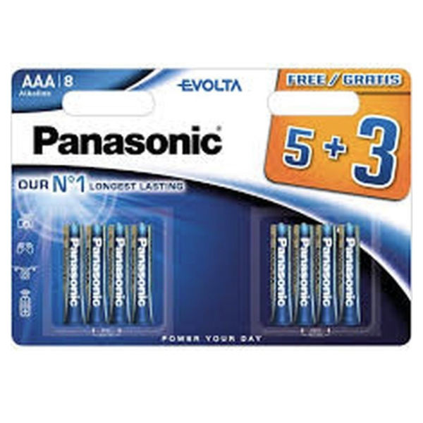 PANASONIC Evolta Alkaline LR03 AAA BL5+3 image 1