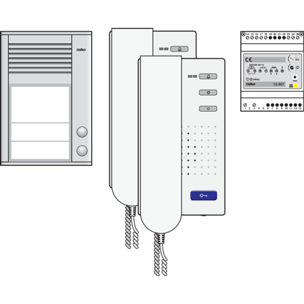 Audio kit with a surface-mounting external unit with two push-button d image 1