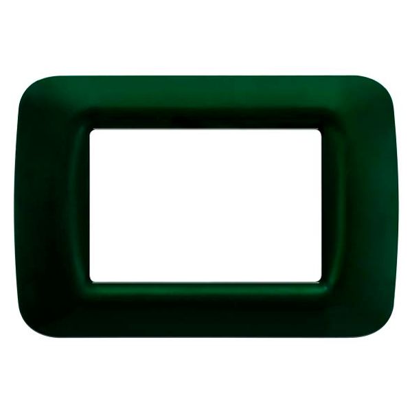 TOP SYSTEM PLATE - IN TECHNOPOLYMER GLOSS FINISHING - 3 GANG - RACING GREEN - SYSTEM image 2