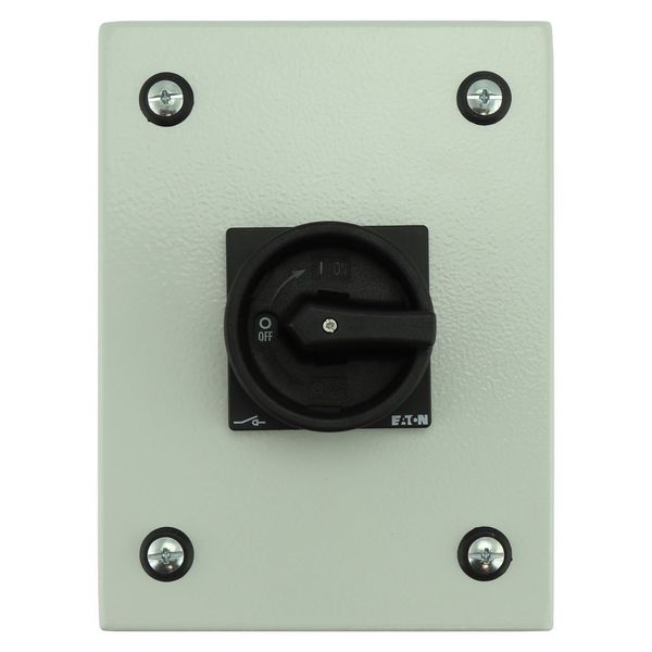 Main switch, P1, 40 A, surface mounting, 3 pole, STOP function, With black rotary handle and locking ring, Lockable in the 0 (Off) position, in steel image 11