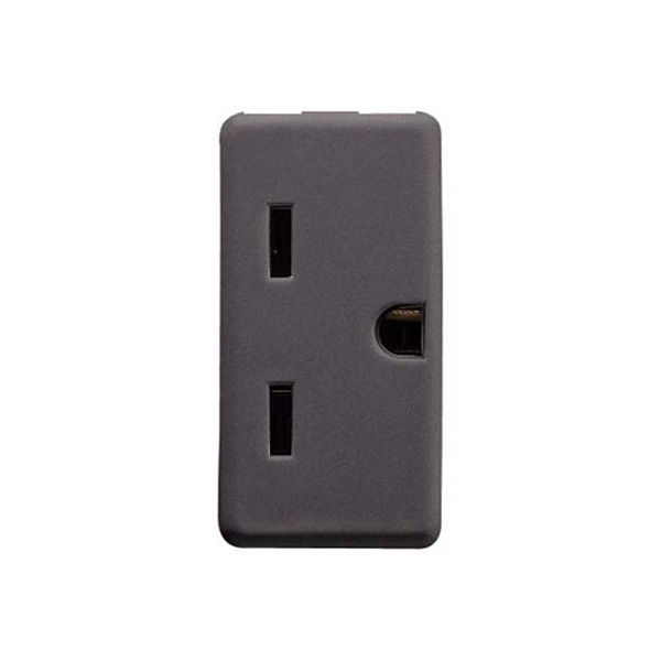 USA STANDARD SOCKET-OUTLET 250/125V ac - 2P+E 15A 250V - FLAT ALLIGNED VERTICAL PLUG - 1 MODULE - SYSTEM BLACK image 2