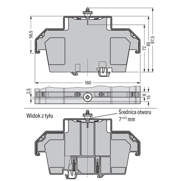 Cover carrier Type 2 incl. fixing/retaining screws and knurled nut gra image 5