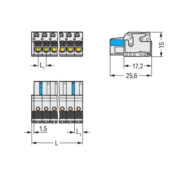 1-conductor female connector push-button Push-in CAGE CLAMP® light gra image 4