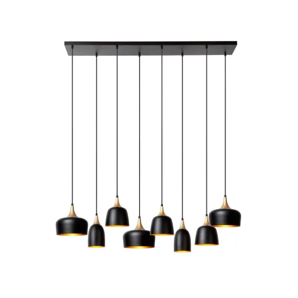 Lucide CHAYANNE - Hanging lamp - 8xE14 - Black image 1