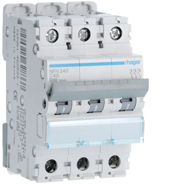 Circuit breaker 3P 40A C 6/10kA 3M image 1