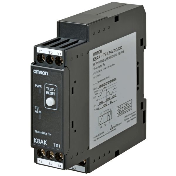 Monitoring relay 22.5mm wide, temperature monitoring, 24 VAC/VDC, one image 1