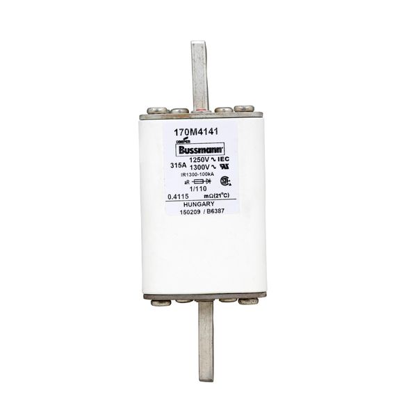 Fuse-link, high speed, 315 A, AC 1250 V, size 1, 53 x 66 x 138 mm, aR, DIN, IEC, single indicator image 6