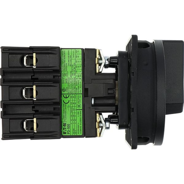 Main switch, P3, 100 A, rear mounting, 3 pole, STOP function, With black rotary handle and locking ring, Lockable in the 0 (Off) position image 9