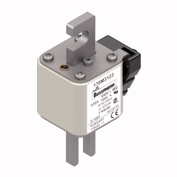 Fuse-link, high speed, 630 A, AC 690 V, compact DIN 1, 45 x 59 x 104 mm, aR, DIN, IEC, single indicator image 3