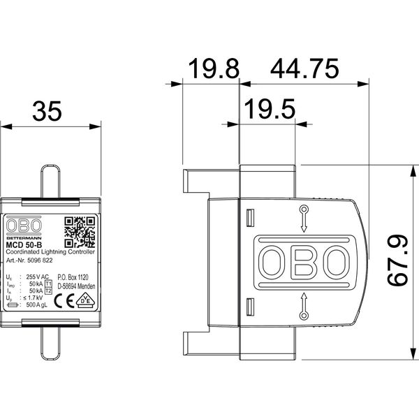 MCD 50-B 0 CoordinatedLightningController plug-in arrester 255V image 2