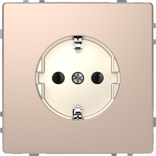 SCHUKO socket-outlet, screwless terminals, champagne metallic, System Design image 3