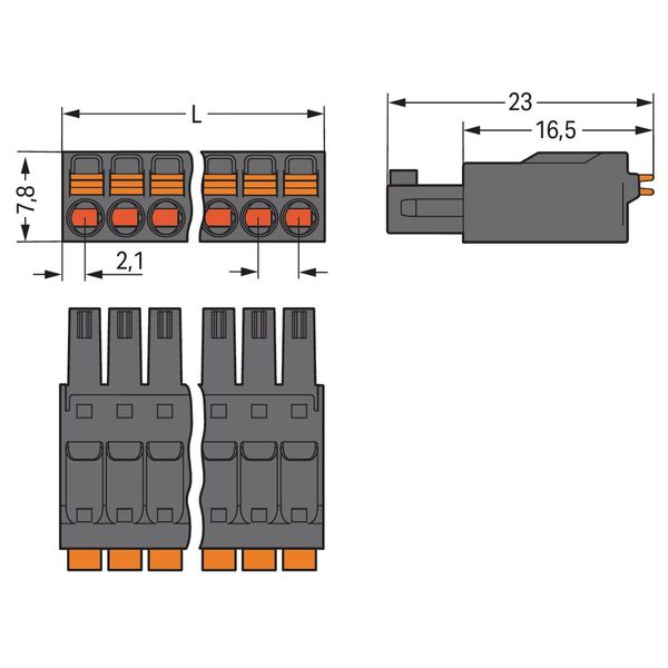 1-conductor female connector push-button 1.5 mm² black image 2