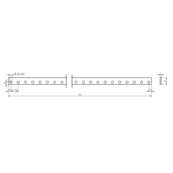 Copper-busbar for HRC-Fuse 00, 30x5mm, length 1m image 2