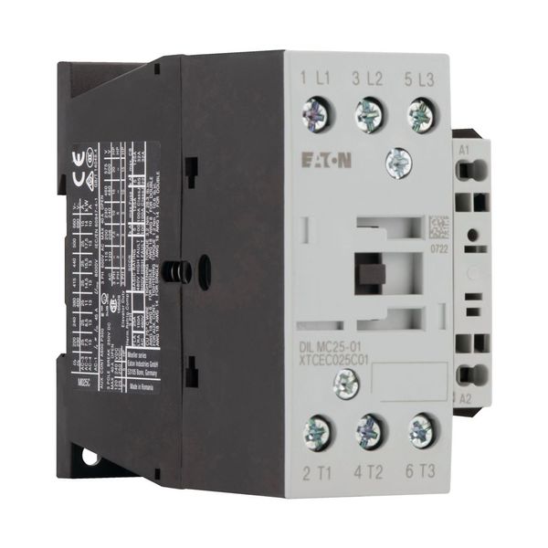 Contactor, 3 pole, 380 V 400 V 11 kW, 1 NC, 230 V 50/60 Hz, AC operation, Spring-loaded terminals image 10