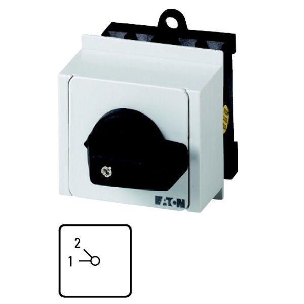 Step switches, T0, 20 A, service distribution board mounting, 3 contact unit(s), Contacts: 6, 45 °, maintained, Without 0 (Off) position, 1-2, Design image 1