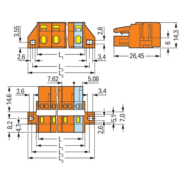 1-conductor female connector CAGE CLAMP® 2.5 mm² orange image 5