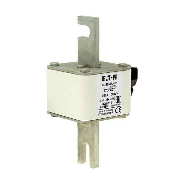 Fuse-link, high speed, 550 A, AC 1000 V, DIN 2, aR, DIN, with indicator image 15