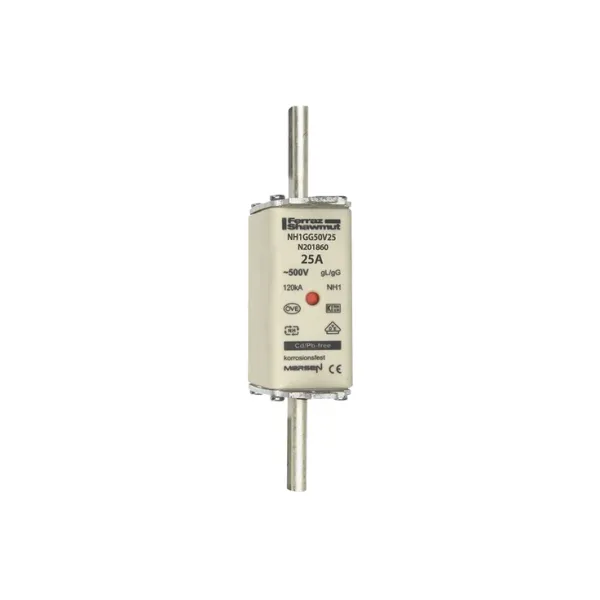 Fuse-link NH1 gG 500VAC 25A live tags Double indicator image 2