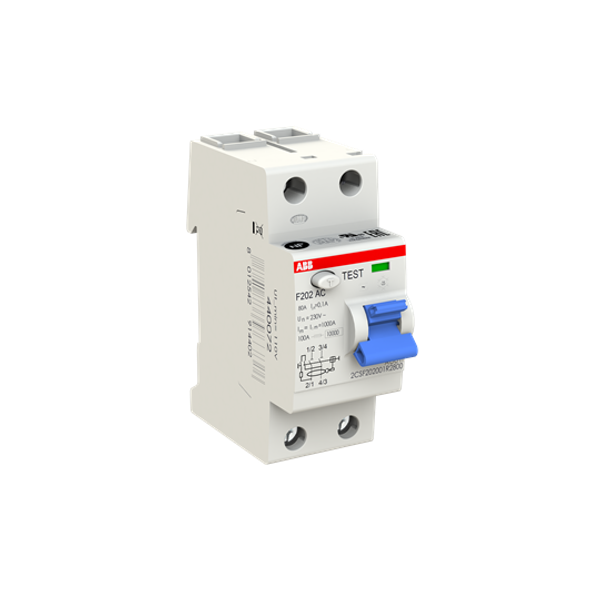 F202 AC-80/0.1 Residual Current Circuit Breaker 2P AC type 100 mA image 2