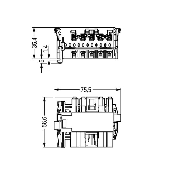 Linect® T-connector 5-pole Cod. L white image 4