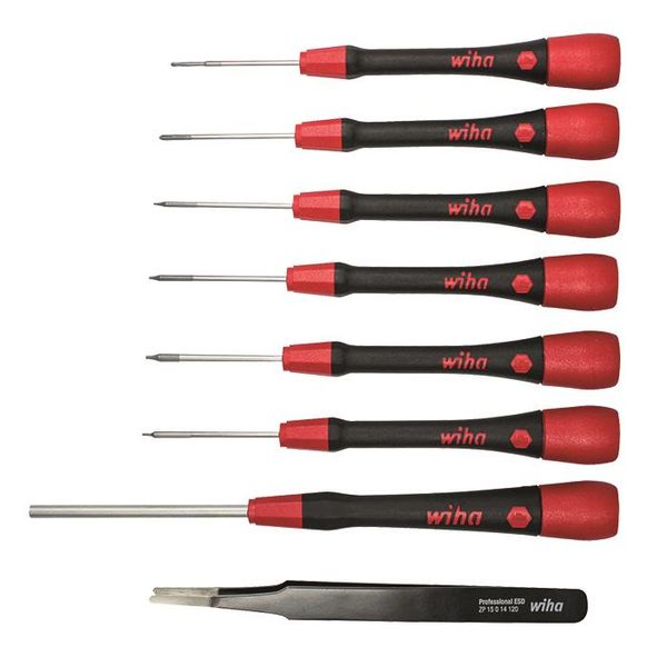 Fine screwdriver set PicoFinish 8-pcs. mixed, including tweezers for iPhone®/Apple® devices image 1