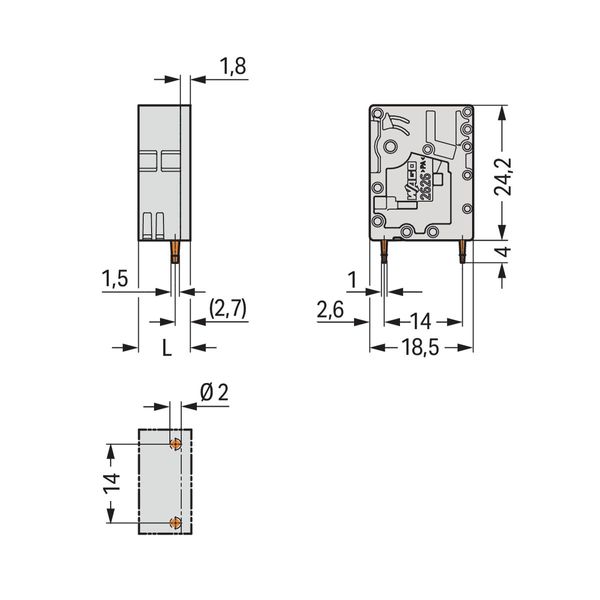 PCB terminal block 6 mm² Pin spacing 7.5 mm brown image 3