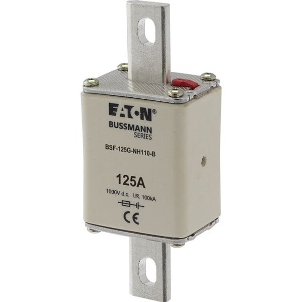 Fuse-link, high speed, 125 A, DC 1000 V, NH1, 40 x 53 x 135 mm, gBat, IEC, bolted connection image 1