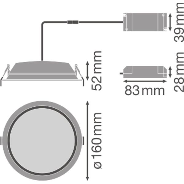 DOWNLIGHT ALU EMERGENCY DN150 14 W 4000 K AT 3H WT image 12