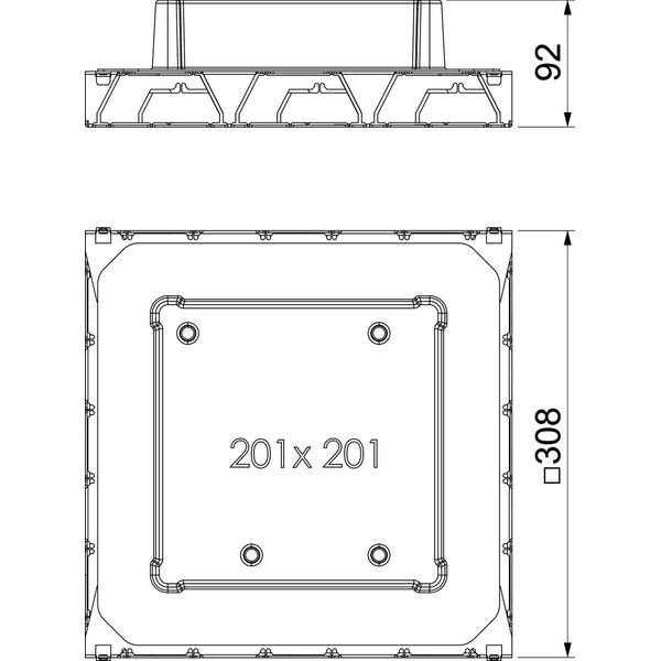 UDSPD 9035 4 Underfloor box for GES4 308x308x92 image 2