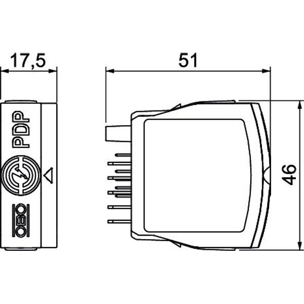 PDP-P-2-5-OS Pluggable data line protection plug-in arrester 2-pole 5V image 2