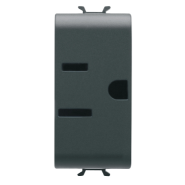 USA STANDARD SOCKET-OUTLET 250/125V ac - 2P+E 15A - 1 MODULE - SATIN BLACK - CHORUSMART image 1