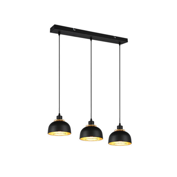 Punch pendant 3-pc E27 matt black image 1