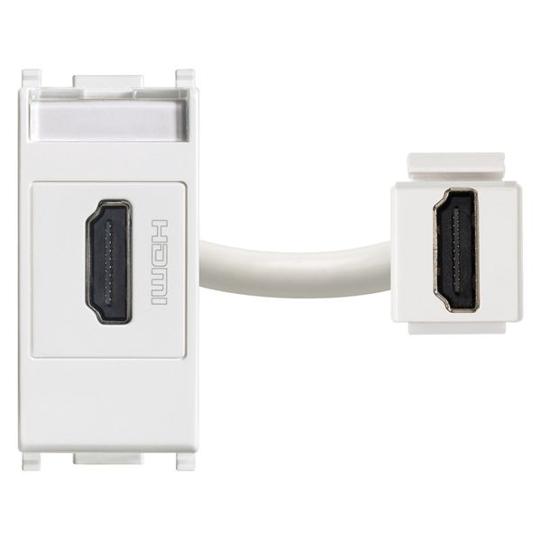 HDMI socket connector white image 1