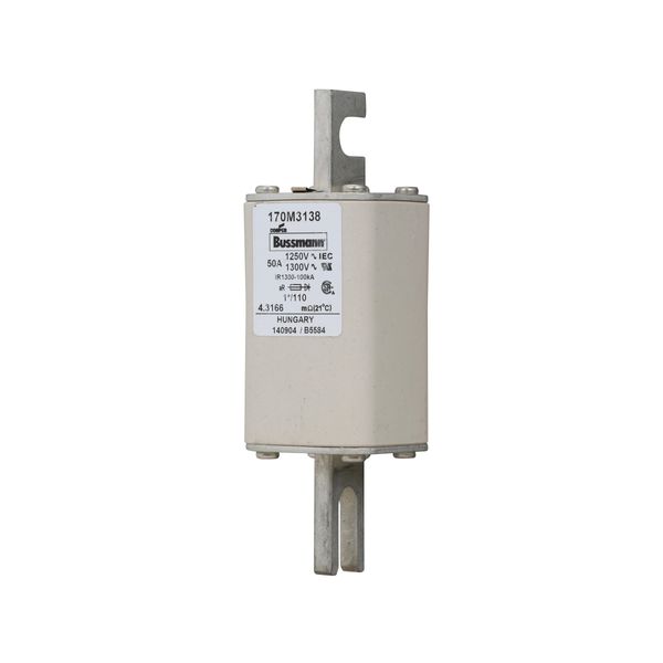 Fuse-link, high speed, 50 A, AC 1250 V, compact size 1, 45 x 45 x 138 mm, aR, DIN, IEC, single indicator image 4