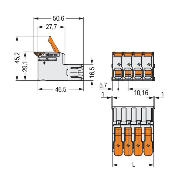 832-1203 1-conductor male connector; lever; Push-in CAGE CLAMP® image 6