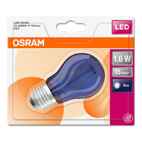 OSRAM LED Kulort Krone E27 1,6W/827 (15W) Bla image 1