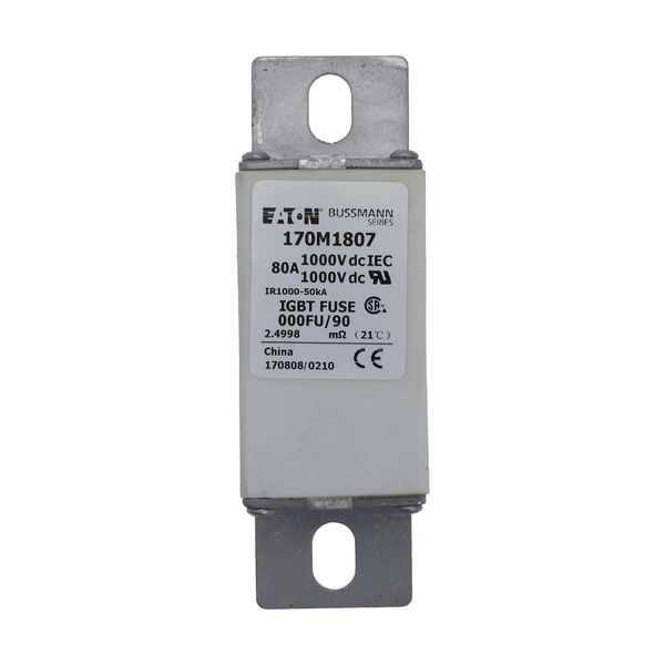 Fuse-link, high speed, 80 A, DC 1000 V, size 000, 24 x 36 x 115 mm, aR, IEC image 8